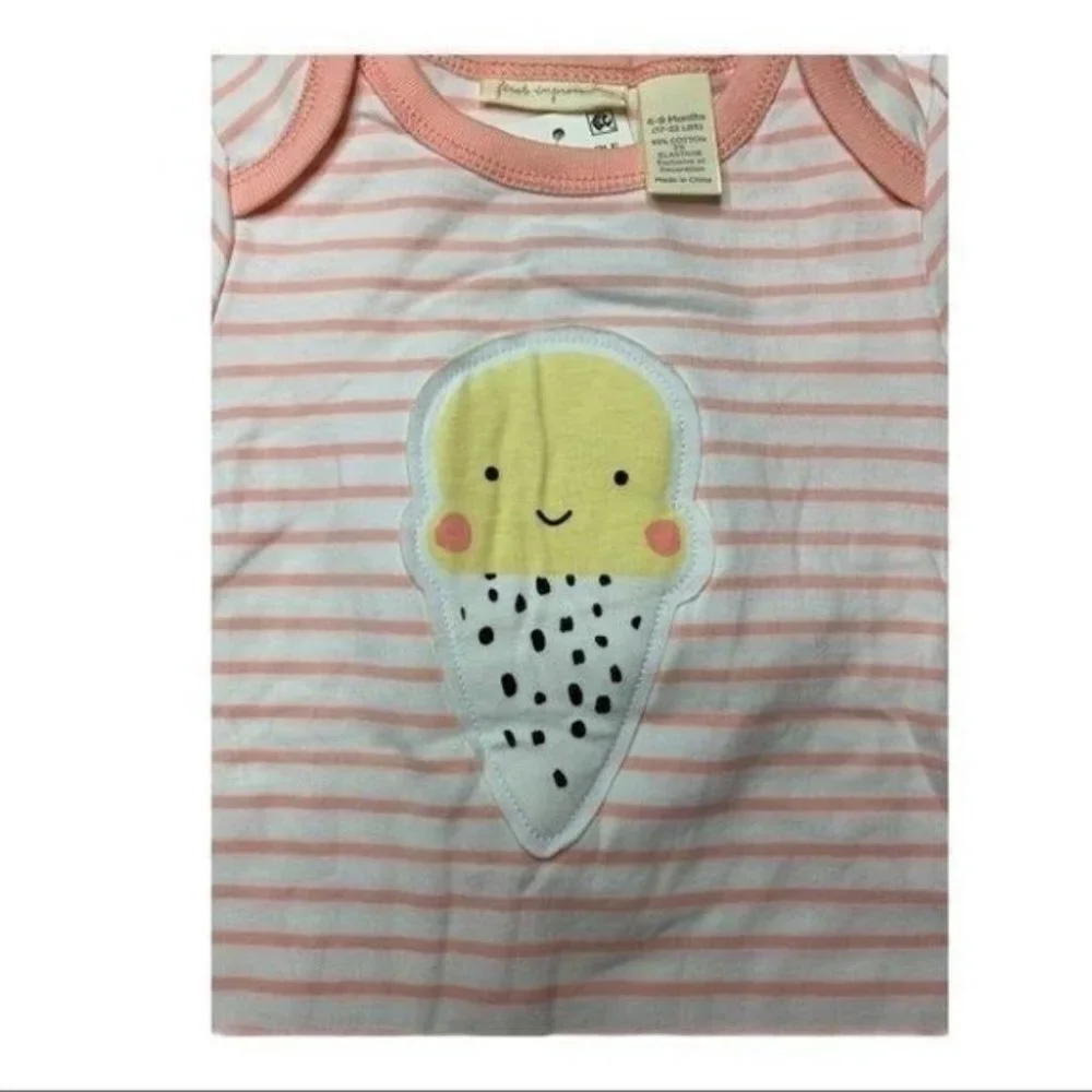 First Impressions Baby Girl Ice Cream Bodysuit & Graphic-Print Bodysuit 6-9M